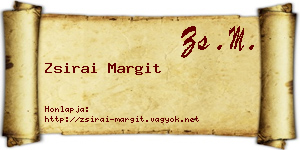 Zsirai Margit névjegykártya